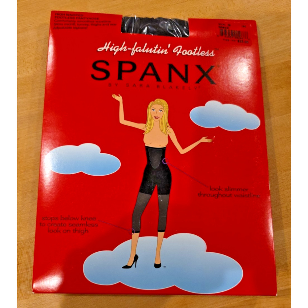 SPANX High Falutin Footless Shaping Pantyhose Black Size G High Waisted NWT NIP